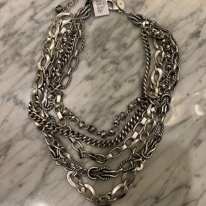 Chicos silver 5 strand statement necklace with New with tags